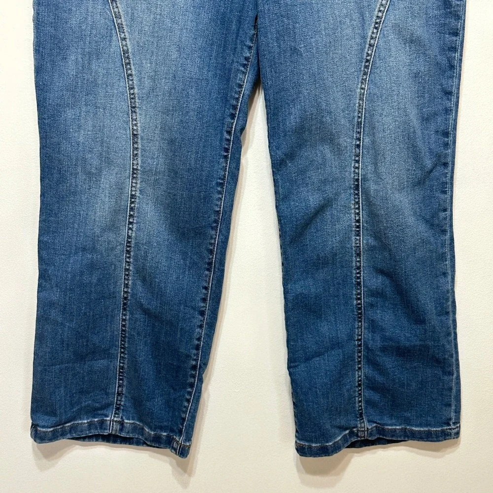 Kut from the Kloth Charlotte High Rise Wide Leg Crop Jeans 12P Blue Denim Casual